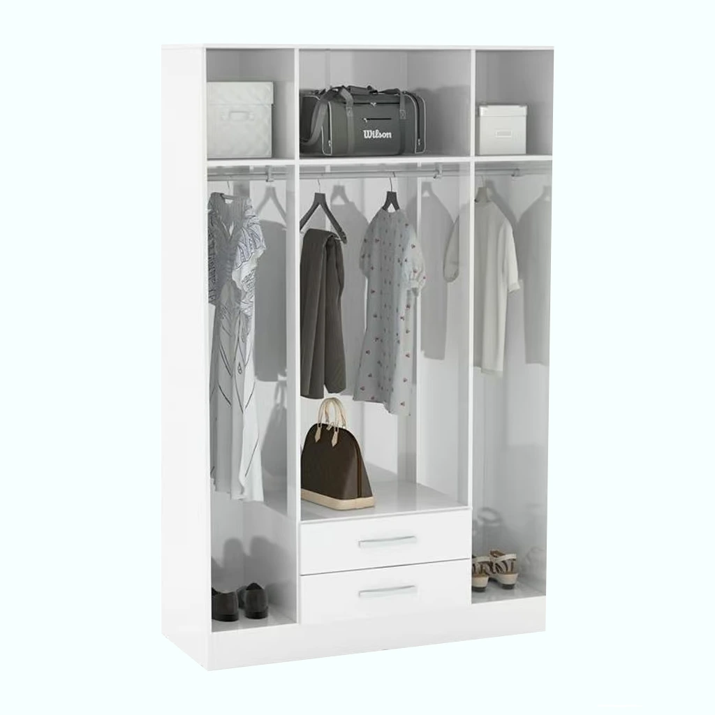 Wardrobe - Natural Wood - White