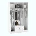 Wardrobe - Natural Wood - White