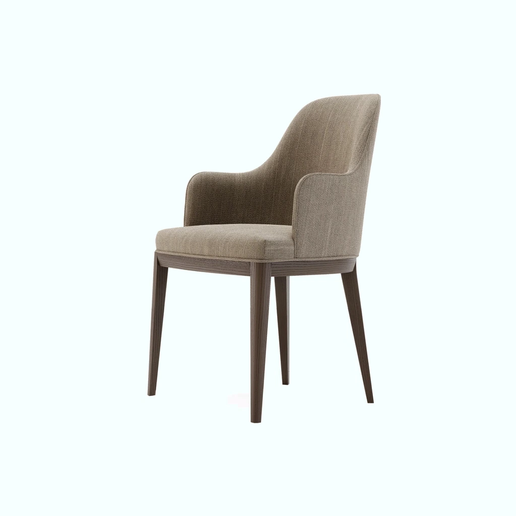 Dining Chair - Linen - Brown .png