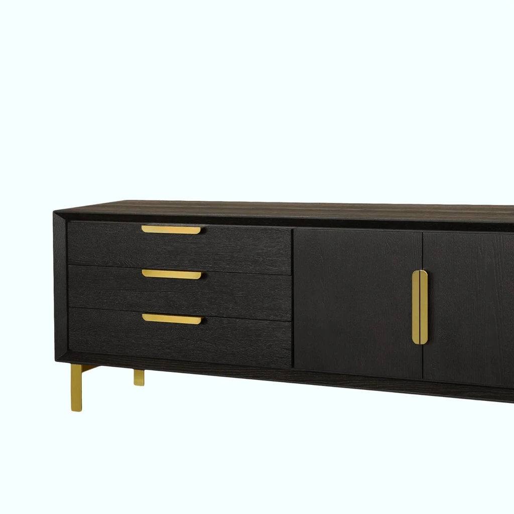 Dining Sideboard - Oak Veneer - Black 02.png