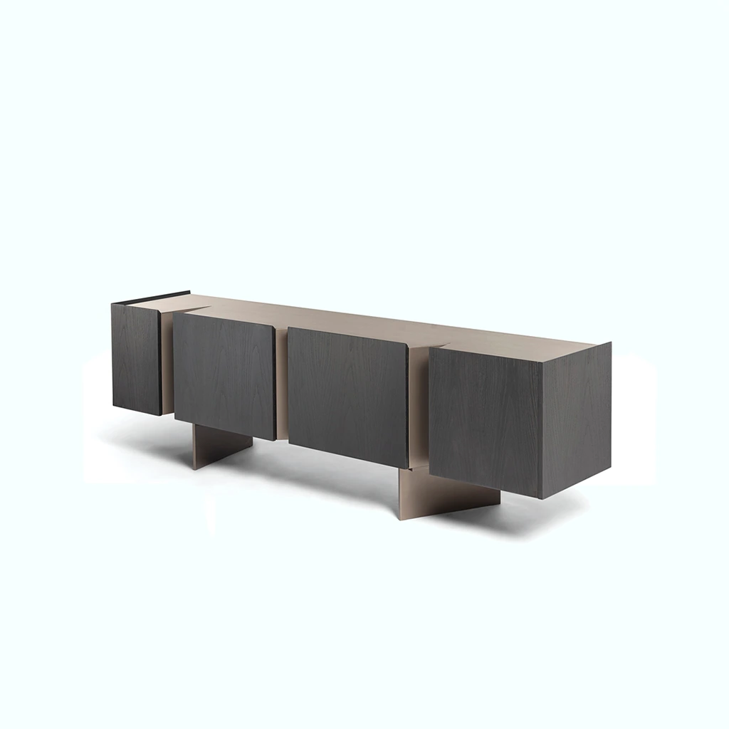 Dining Sideboard - Oak Veneer - Black 01.png