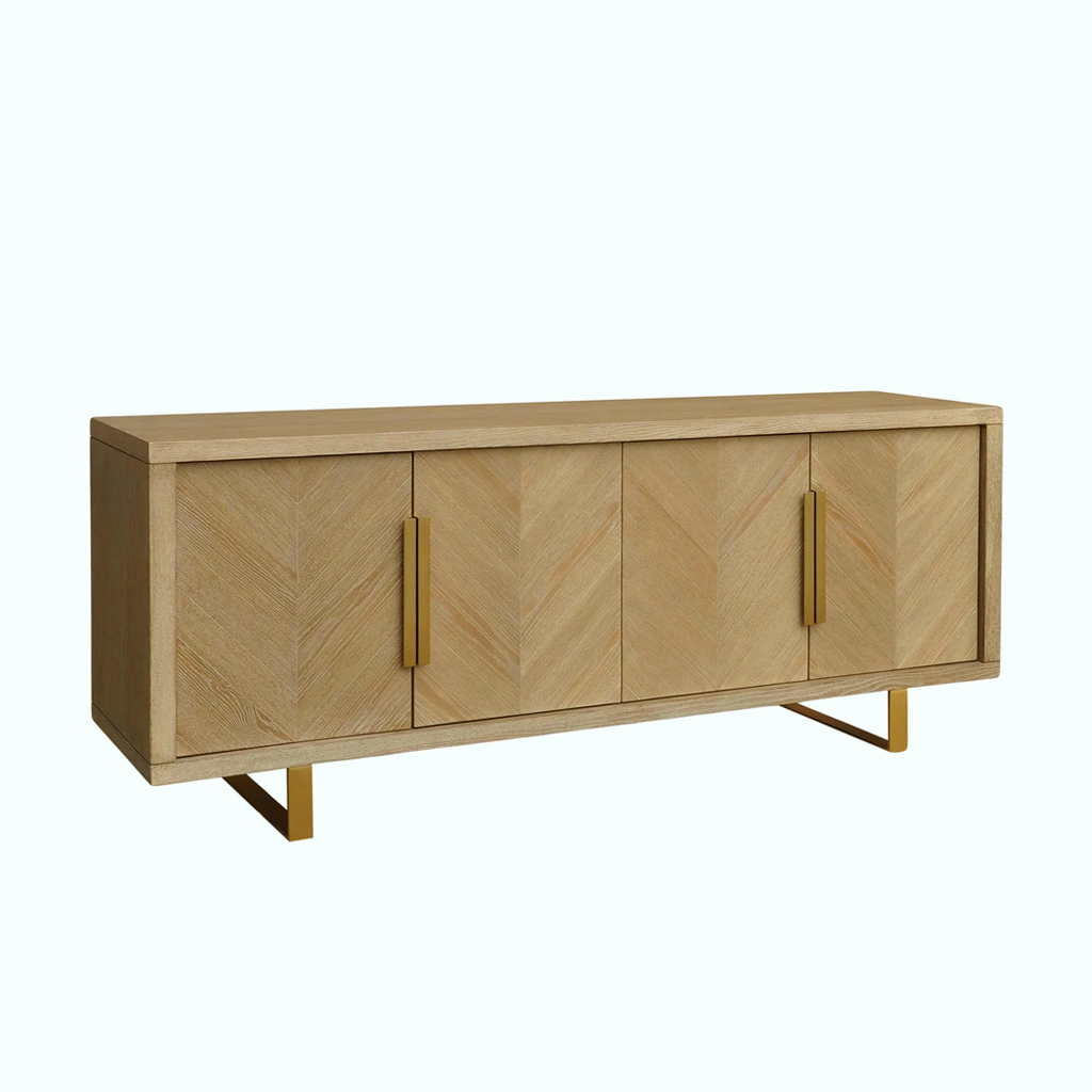 [P230000263706] Dining Sideboard - Oak Veneer - Beige