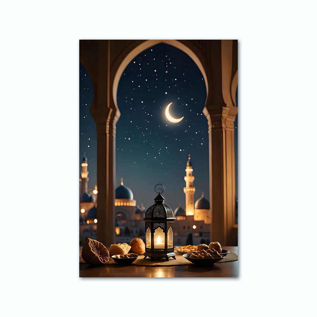 [P250001397303] تابلوه كانفاس مطبوع ( فانوس رمضان ) (20 × 30 سم)