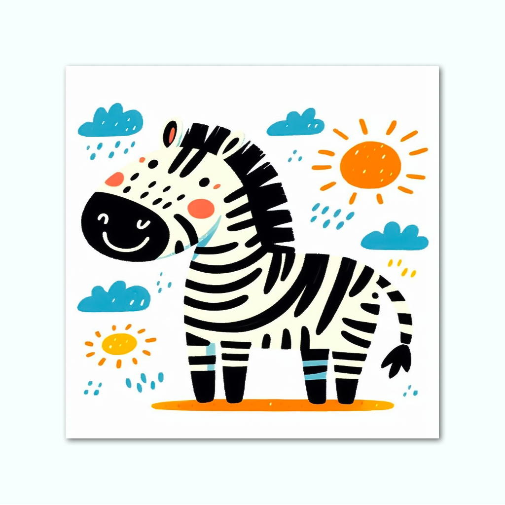 [P230000581209] Printed Canvas Artwork ( Zebra For Kids ) (30 x 30 cm)