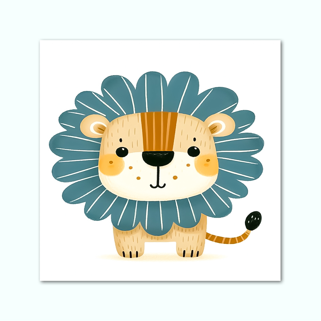 Printed Canvas Artwork ( Lion For Kids )