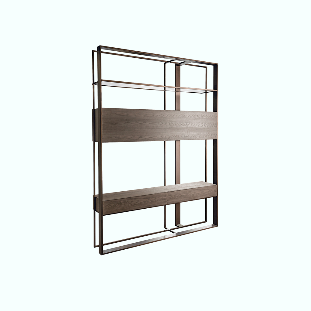 [P240000773604] Bookcase - Natural Wood - Brown