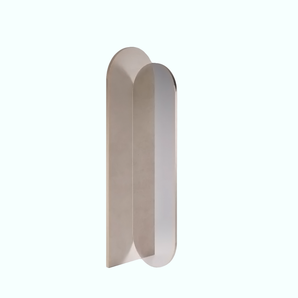 [P240000774104] Standing Mirror - Stainless Steel Frame - Gold (Left)