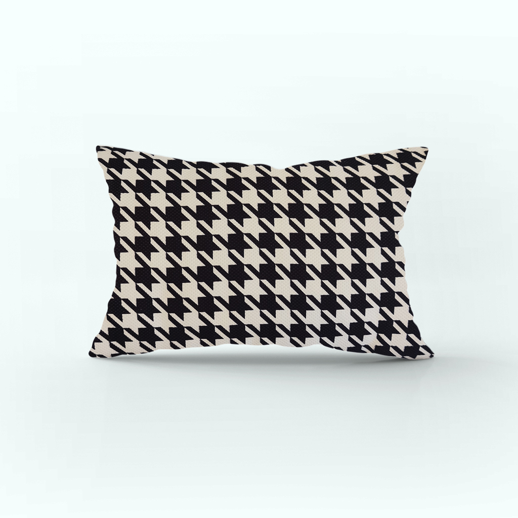 Rectangular Cushion - Printed - Black & White Pattern