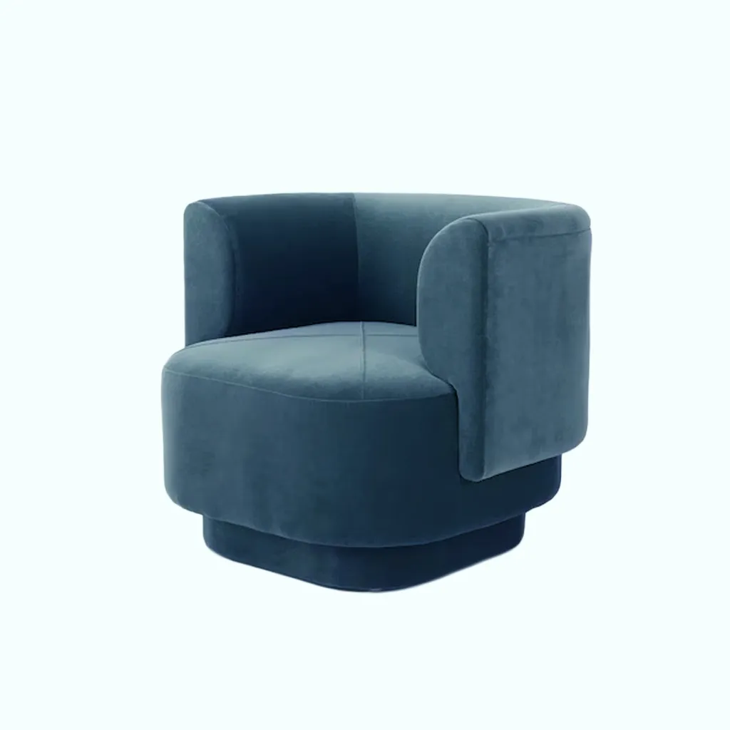 [P240000785705] Nox Armchair (Blue, Without ( Fixed ))