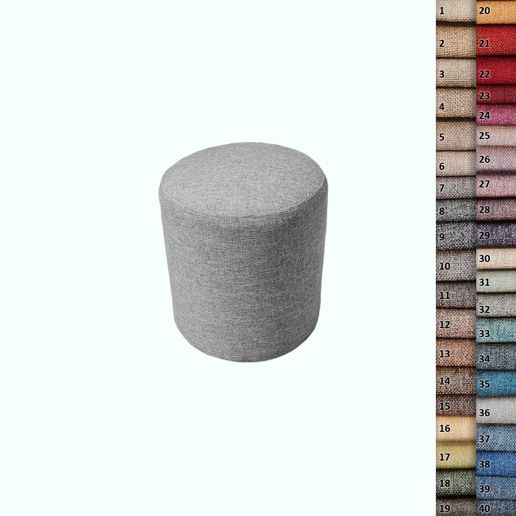 [P240000788905] Pouf - Linen - Light Gray (Without ( Fixed ))