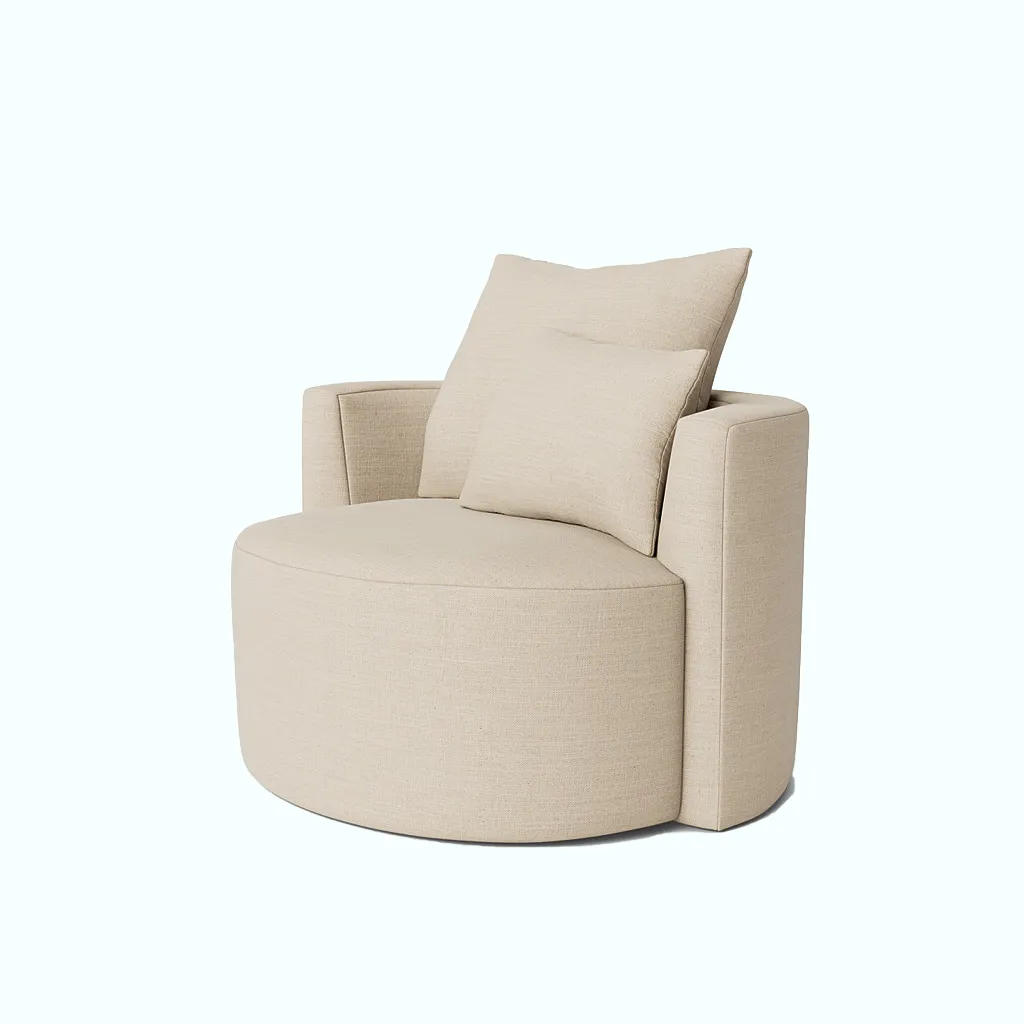 [P240000797005] Gia Armchair (Beige, Without ( Fixed ))