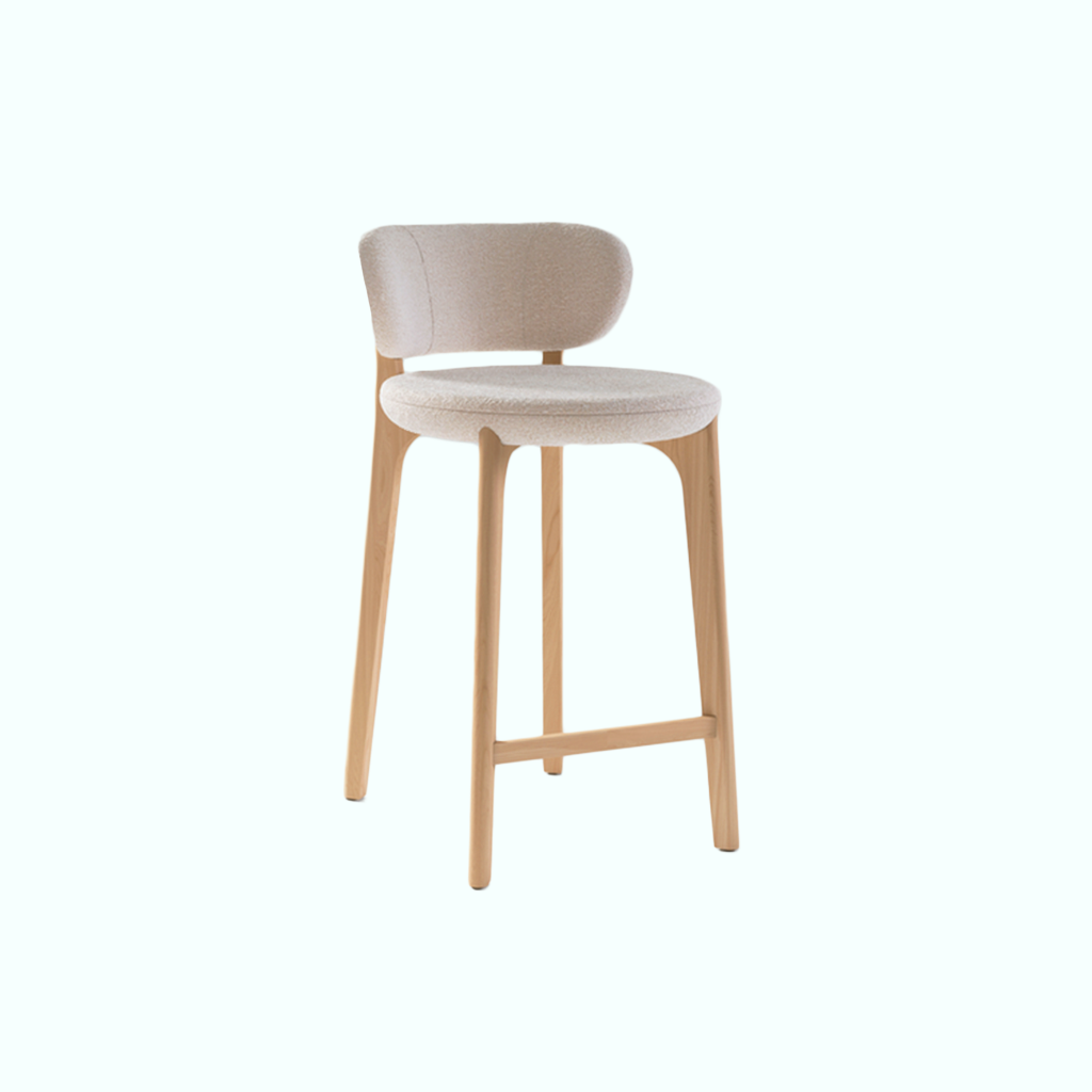 [P240000834305] Stool Chair - Boucle (Beech)