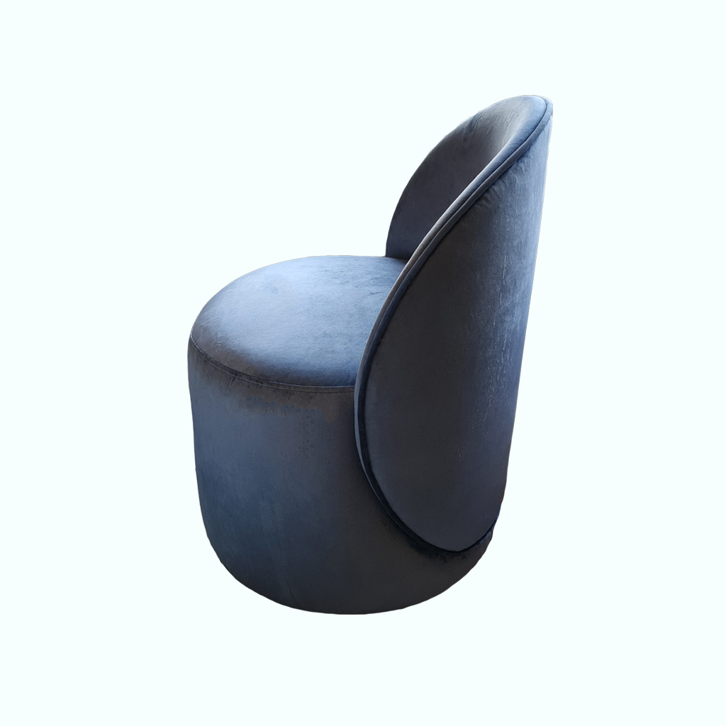 [P240000835105] Meo Chair (Velvet, Blue, Without ( Fixed ))