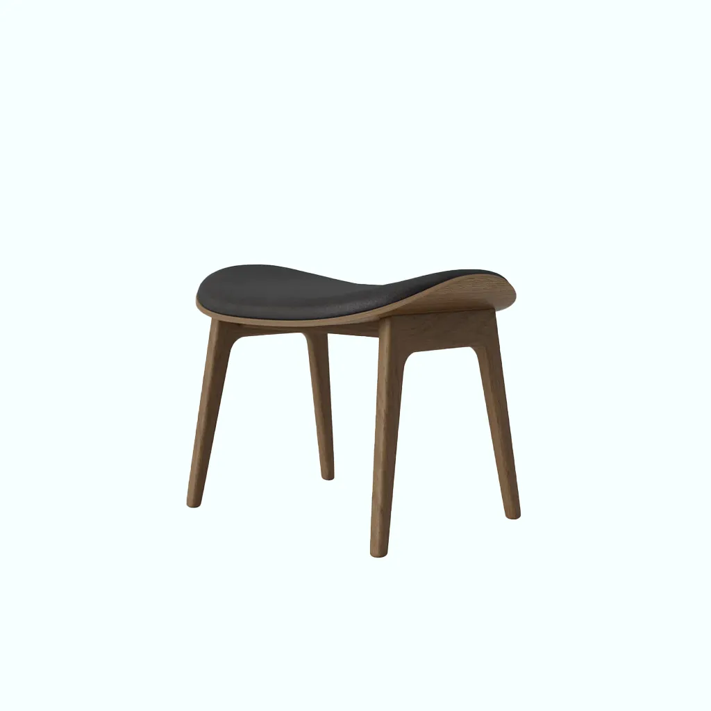 [P240000859305] SADDLE Plush Pouf (Black, Beige)
