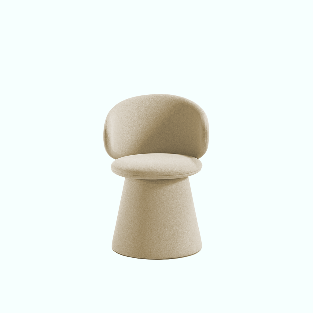 [P240000868505] Vivid Dining Chair (Beige, Without ( Fixed ))