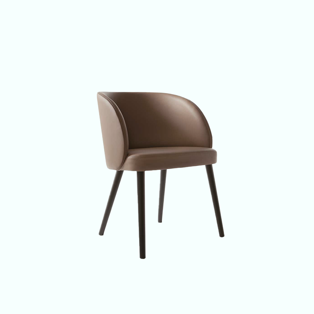 [P240000869105] Dining Chair - Leather (Brown)