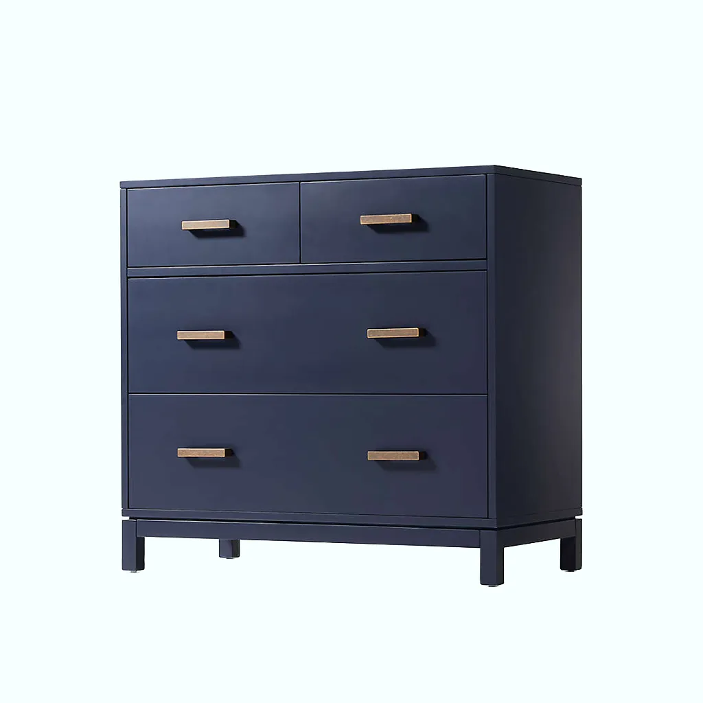 [P240000894505] Contrast 4-Drawers Chest (Blue, Basic)