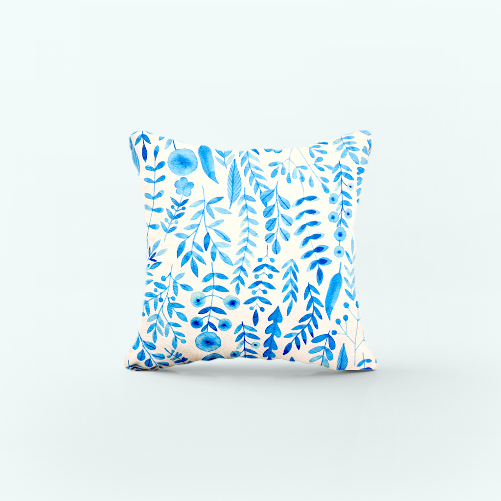 [P240000969607] Cushion Cover - Printed - Light Blue