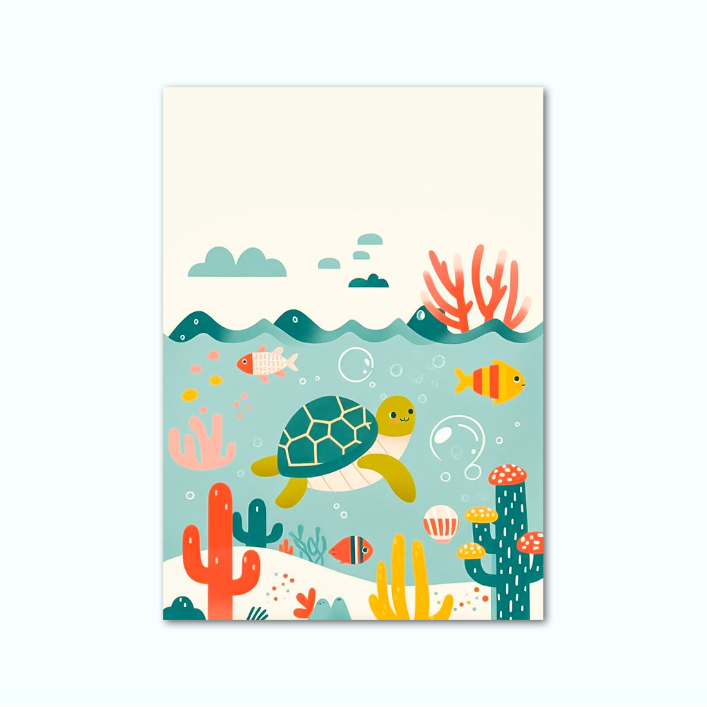Printed Canvas Artwork ( Turtle For Kids )