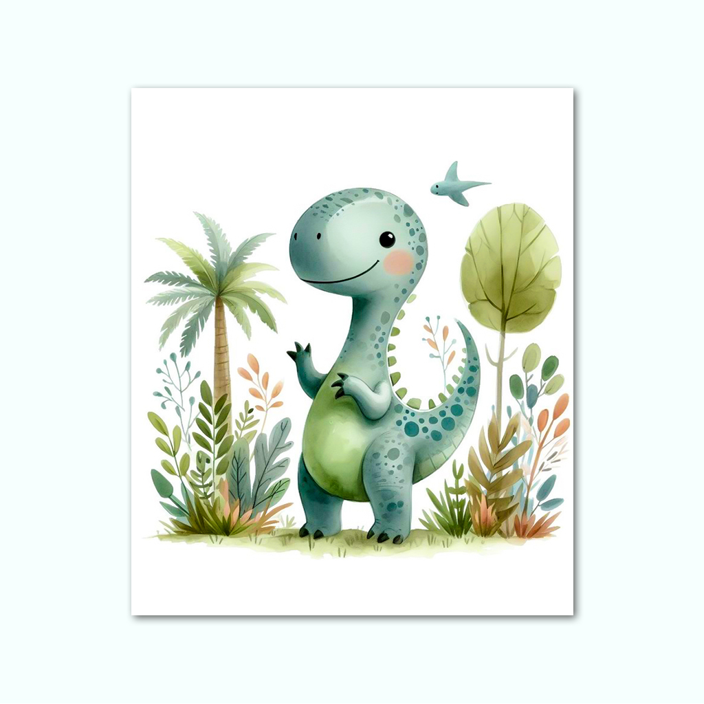 [P250001095801] Printed Canvas Artwork ( Dinosaur For Kids ) (30 x 30 cm)
