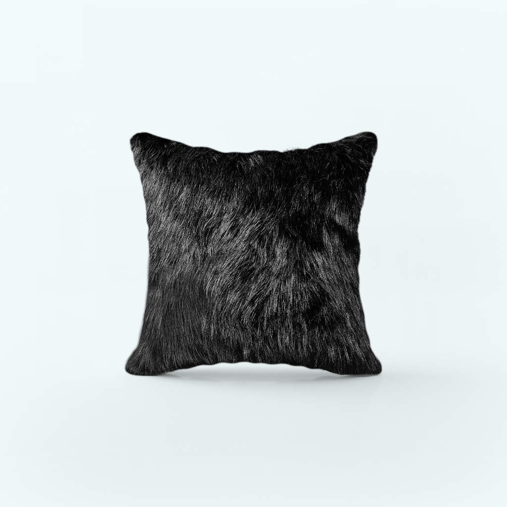 [P230000240306] Cushion - Furs - Black