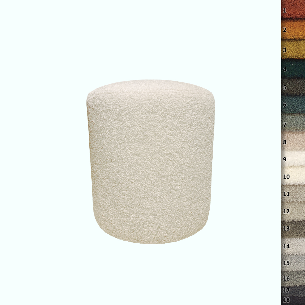 [P230000242506] CYL Grain Pouf - WHT (Without ( Fixed ))