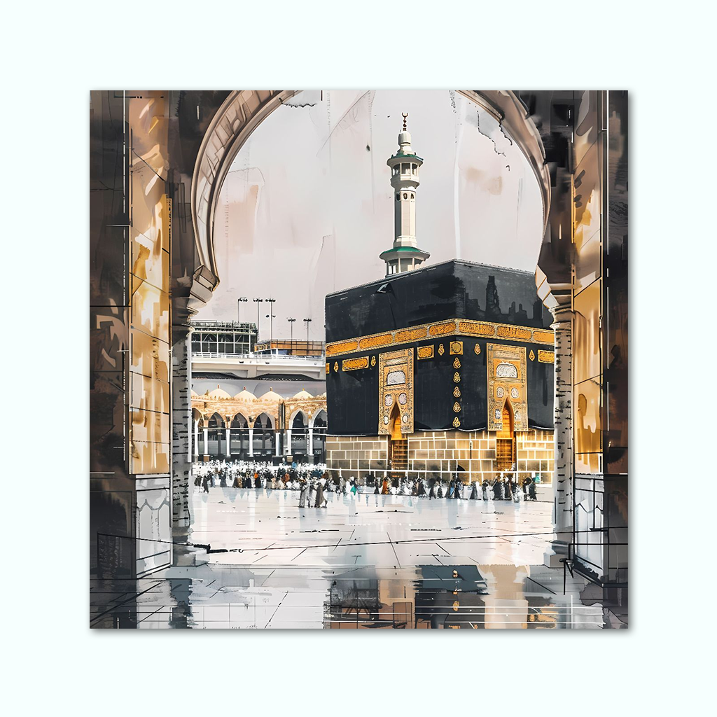 [P250001272002] Printed Canvas Artwork ( Makkah ) (30 x 30 cm)