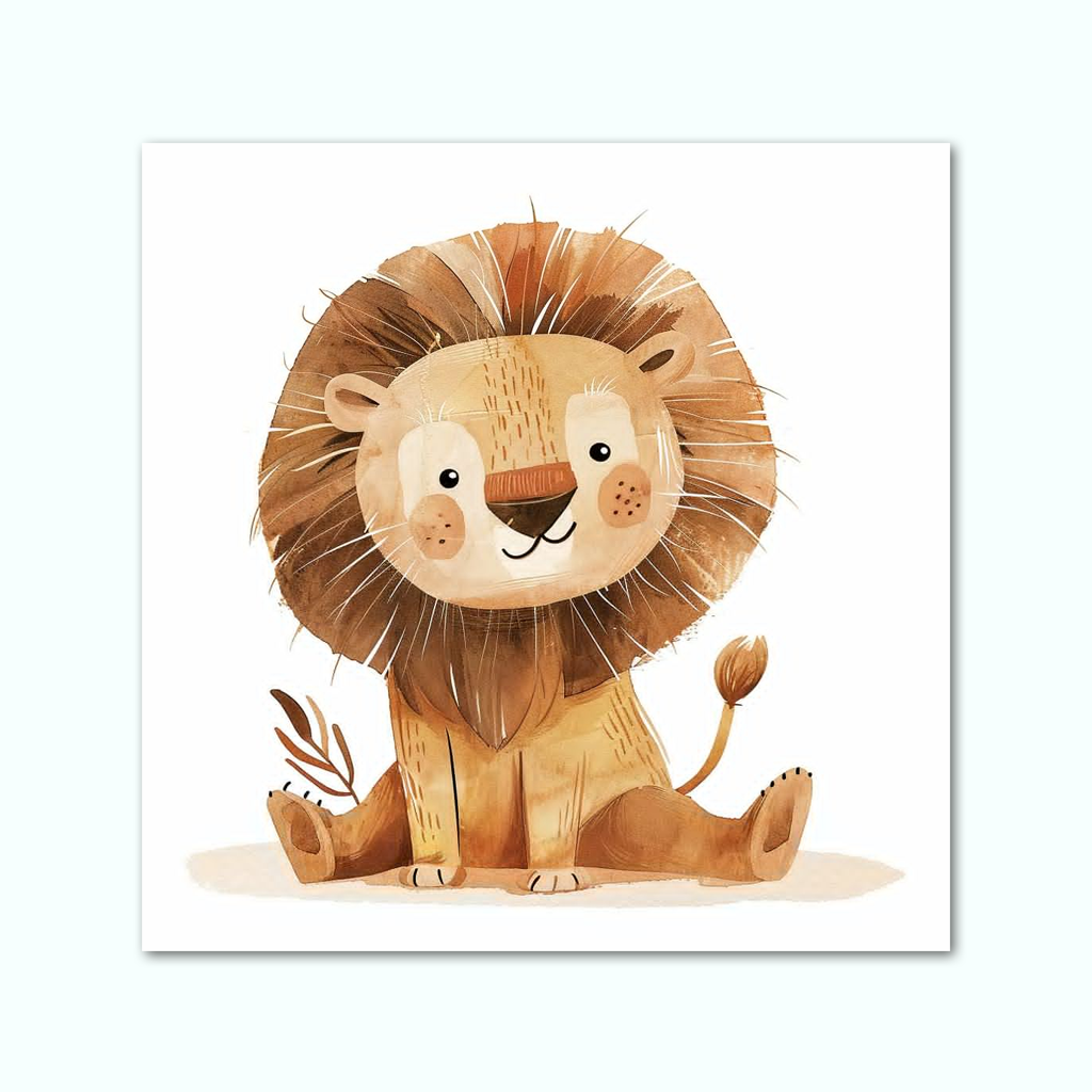 Printed Canvas Artwork ( Lion For Kids )