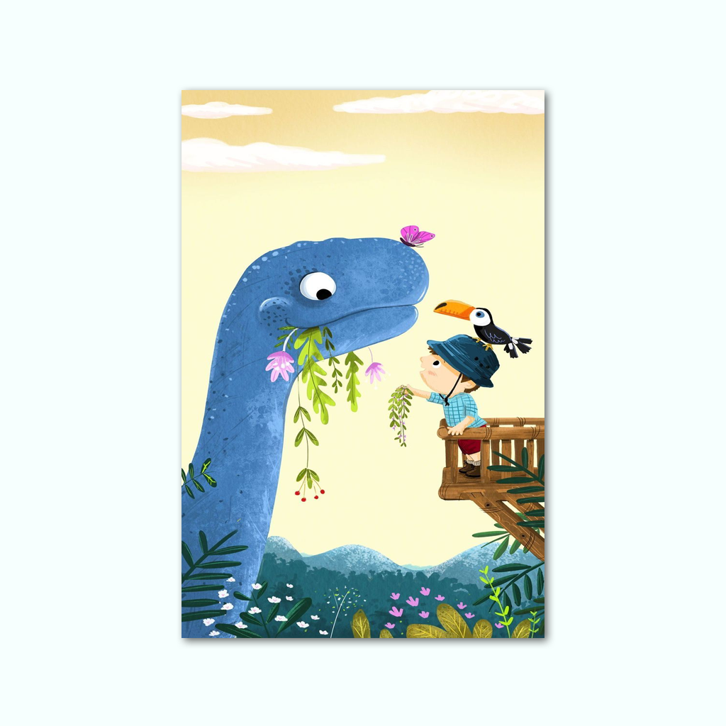 Printed Canvas Artwork ( Dinosaur For Kids )