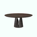 Circle Dining Table - Natural Wood - Brown
