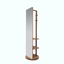 Swiveled Mirror - Beech Wood - Brown