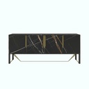 Dining Sideboard - Wooden Marble Veneer - Black