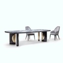 Dining Table - Natural Wood - Black