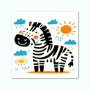 Printed Canvas Artwork ( Zebra For Kids )